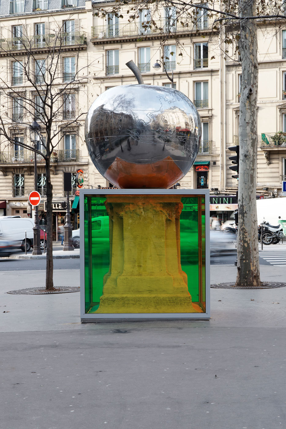 La Quatrime Pomme (un hommage  Charles Fourier) Public comission, city of Paris, boulevard de Clichy, Franck Scurti