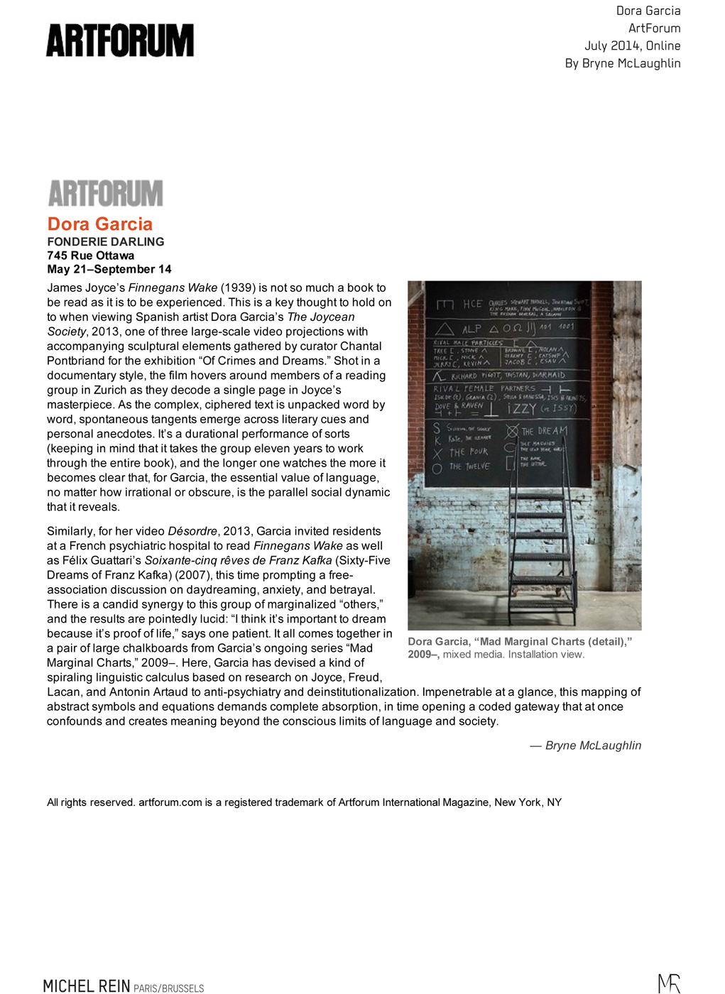 Dora Garcia - ArtForum