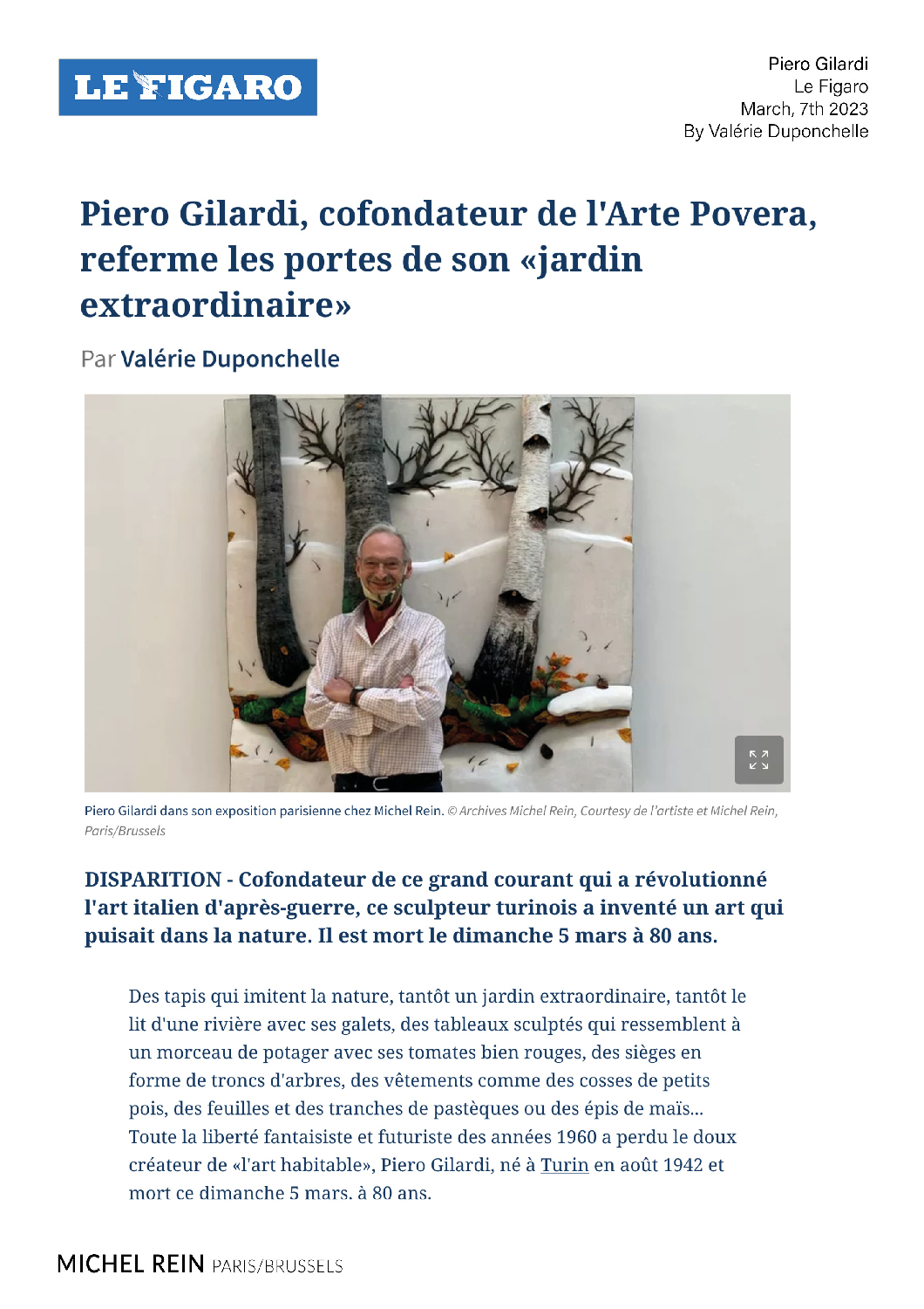 Piero Gilardi, cofondateur de l'Arte Povera - Le Figaro