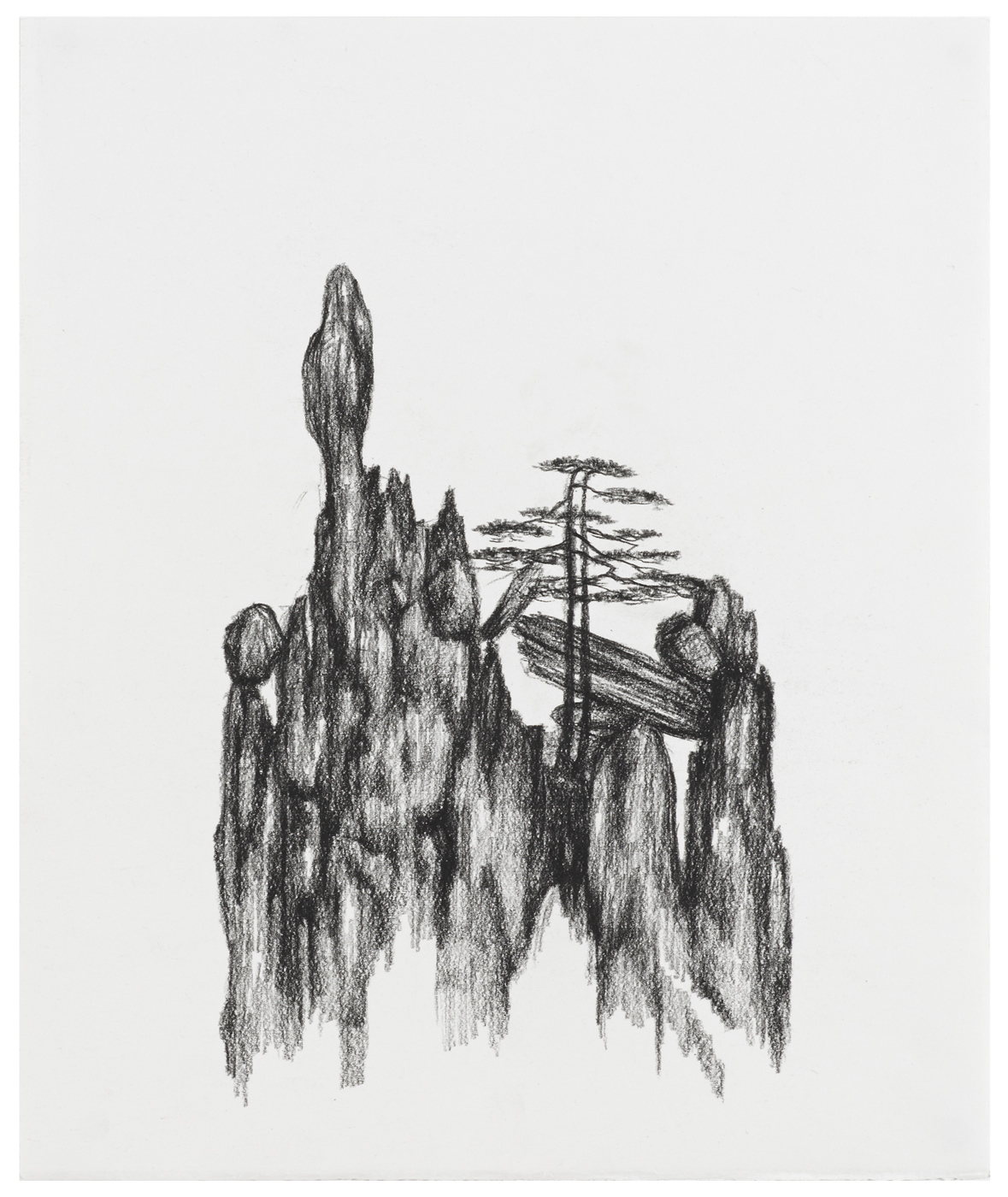 Mountain Peak with Pines and Boulders, Christian Hidaka