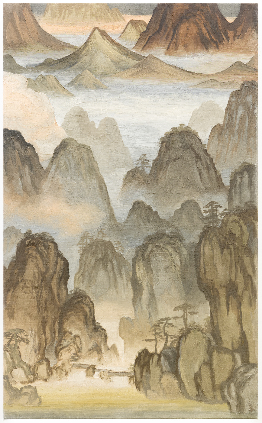 Mountain peaks with footbridge, Christian Hidaka