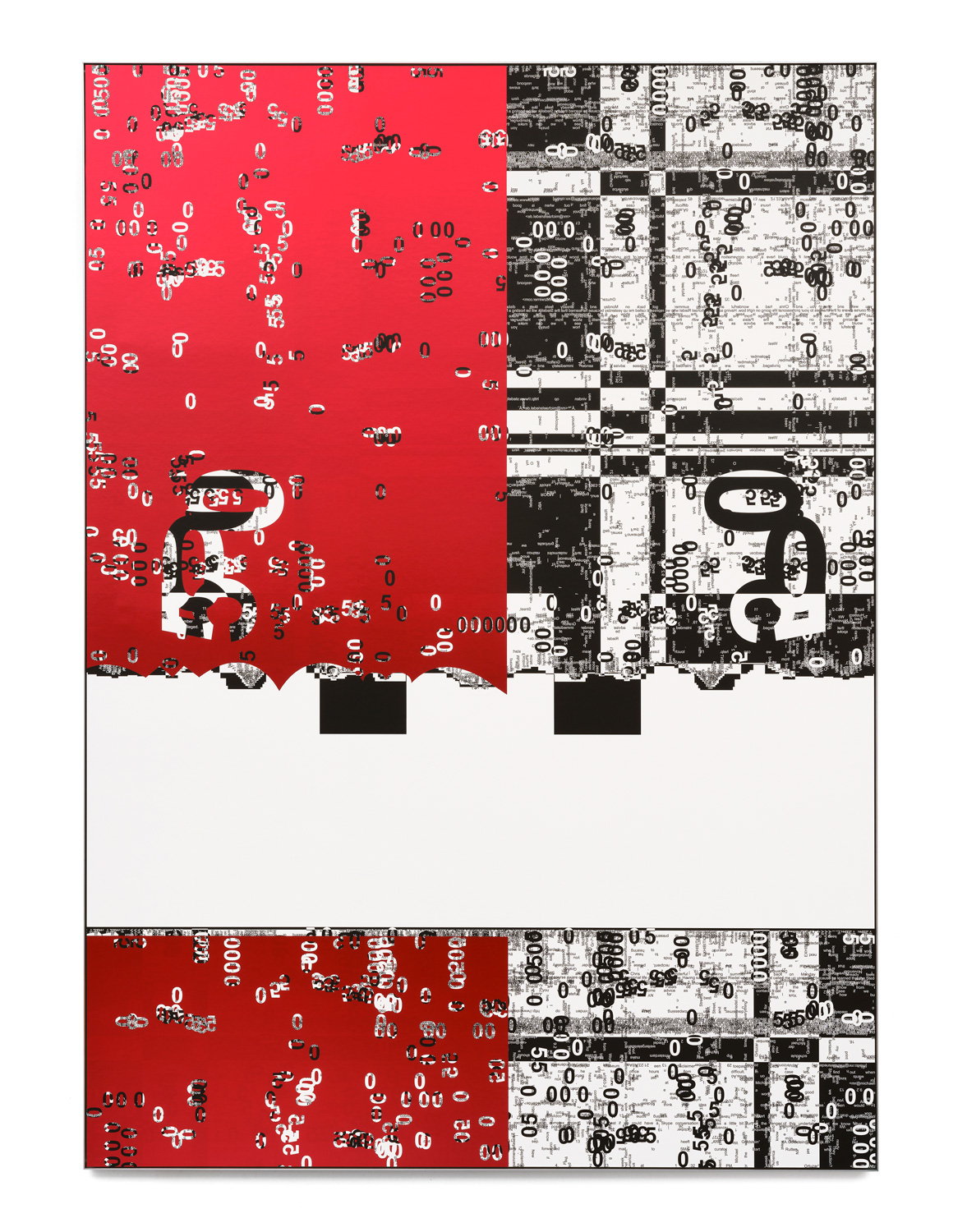 Ohne Titel (Patterned Pattern, Frozen Chrome Luminous Red), Michael Riedel