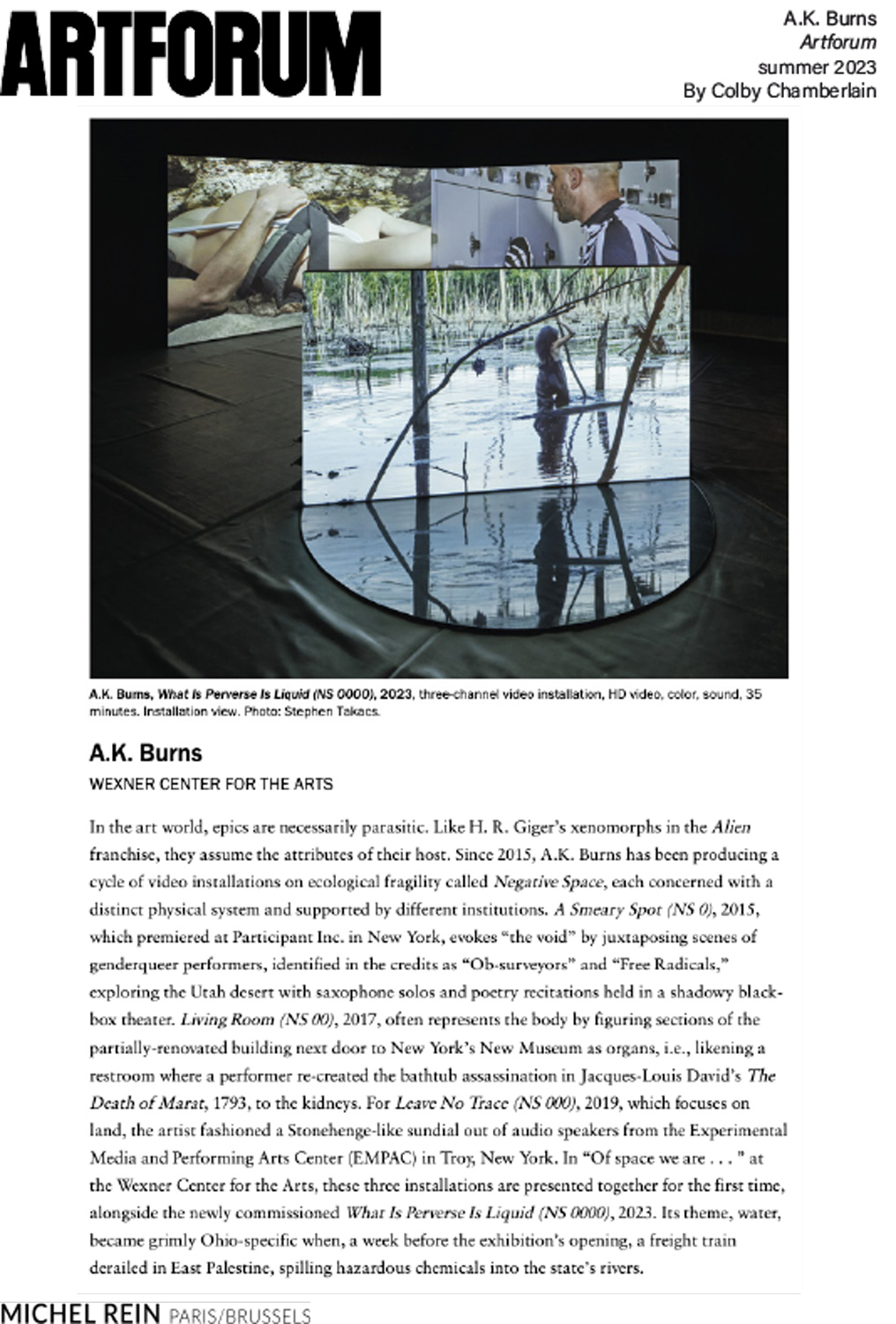 A.K. Burns, Wexner Center for the Arts - Artforum