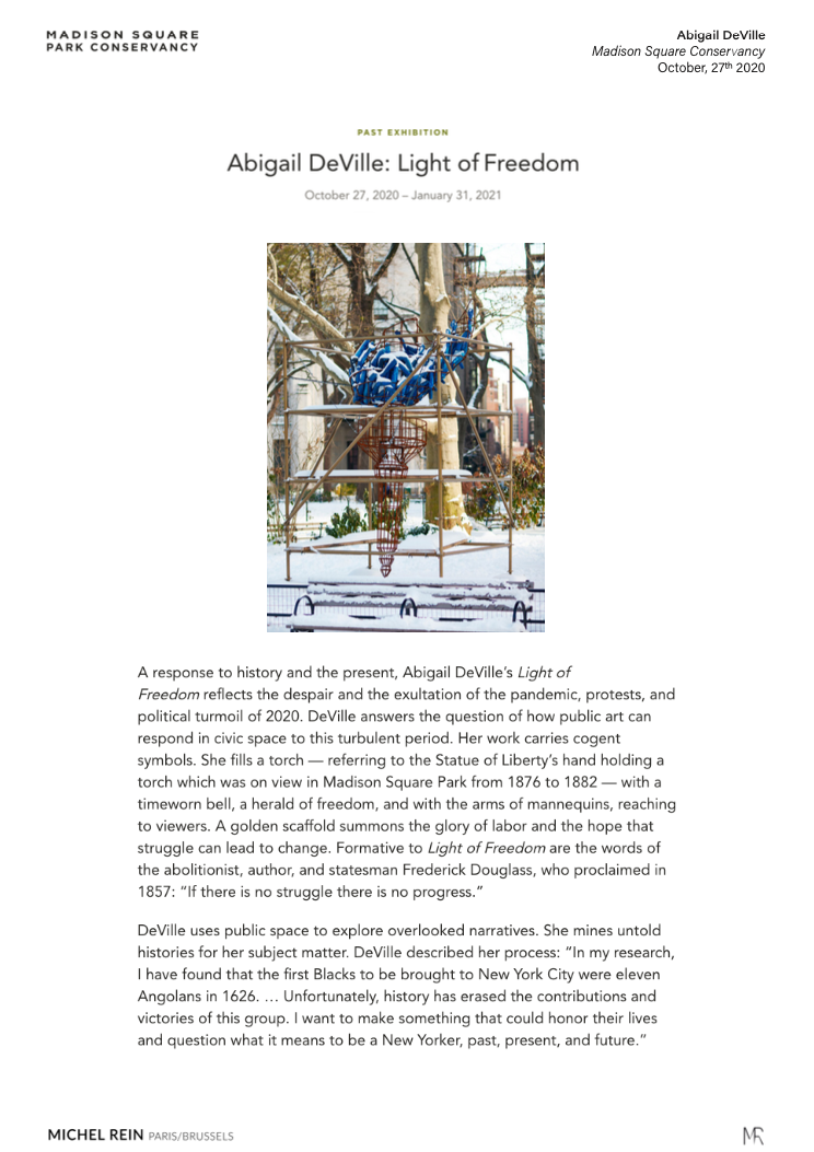 Abigail DeVille: Light of Freedom - Madison Square Park Conservancy
