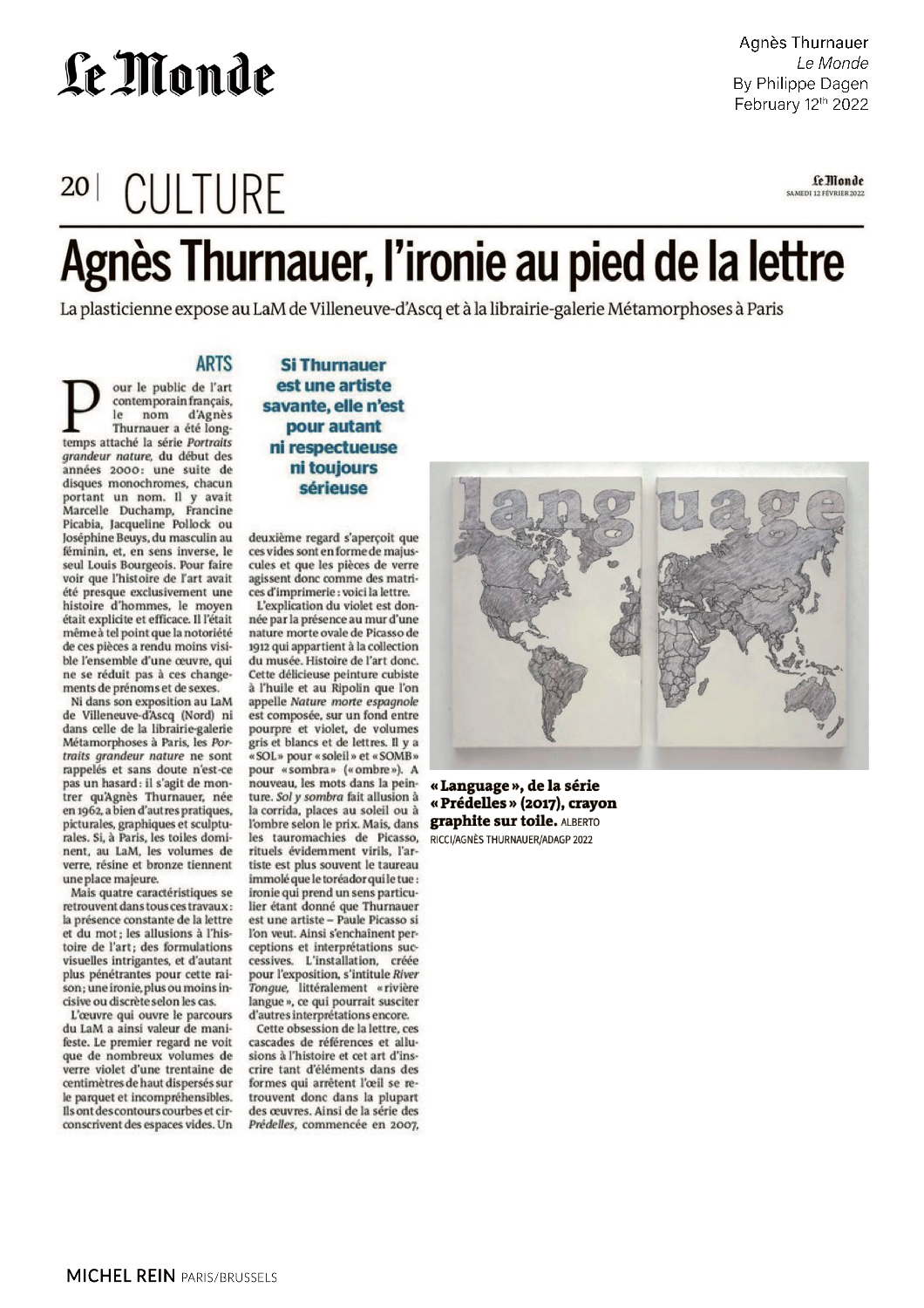Agnes Thurnauer, l'ironie au pied de la lettre - Le Monde