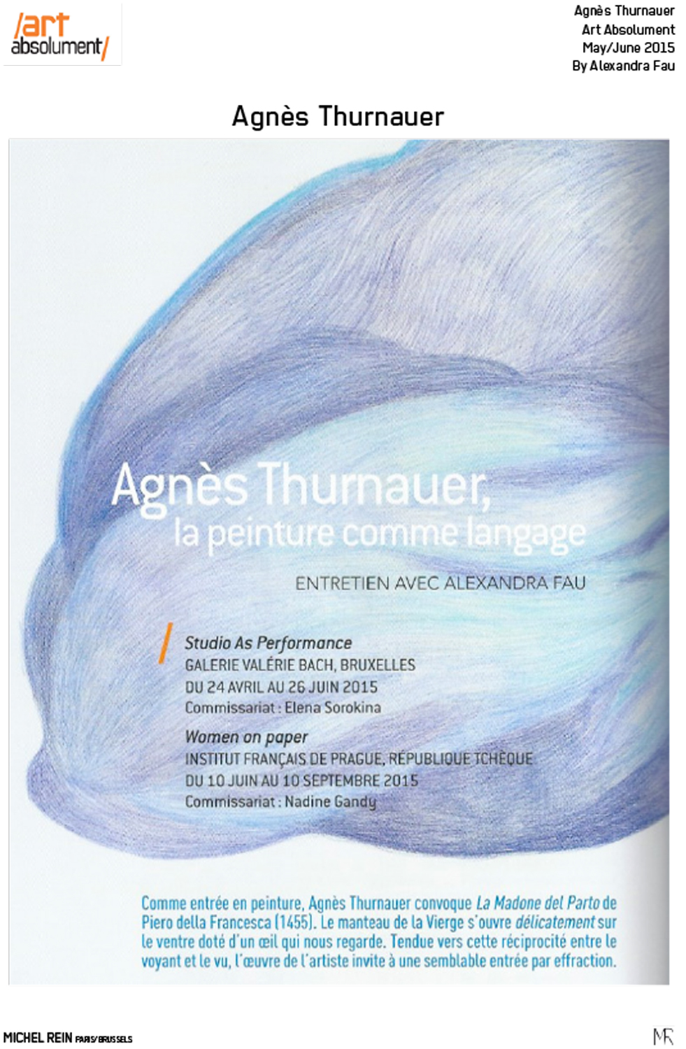 Agns Thurnauer, la peinture comme langage - Art Absolument