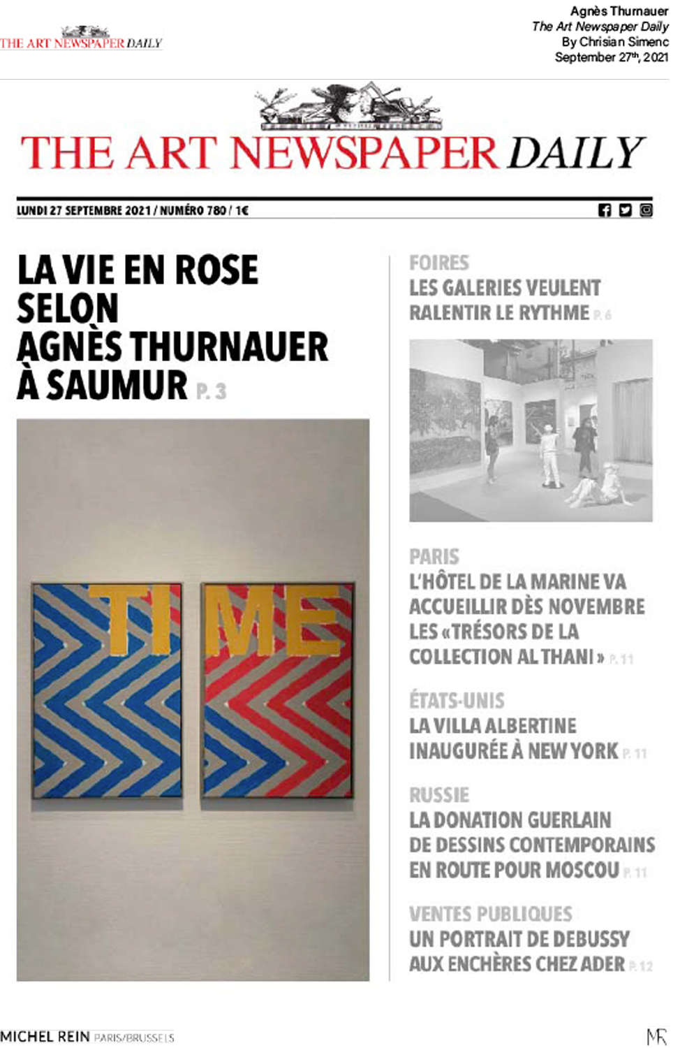 AGNES THURNAUER  - The Art Newspaper