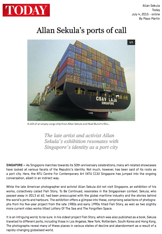 Allan Sekula's ports of call - Today