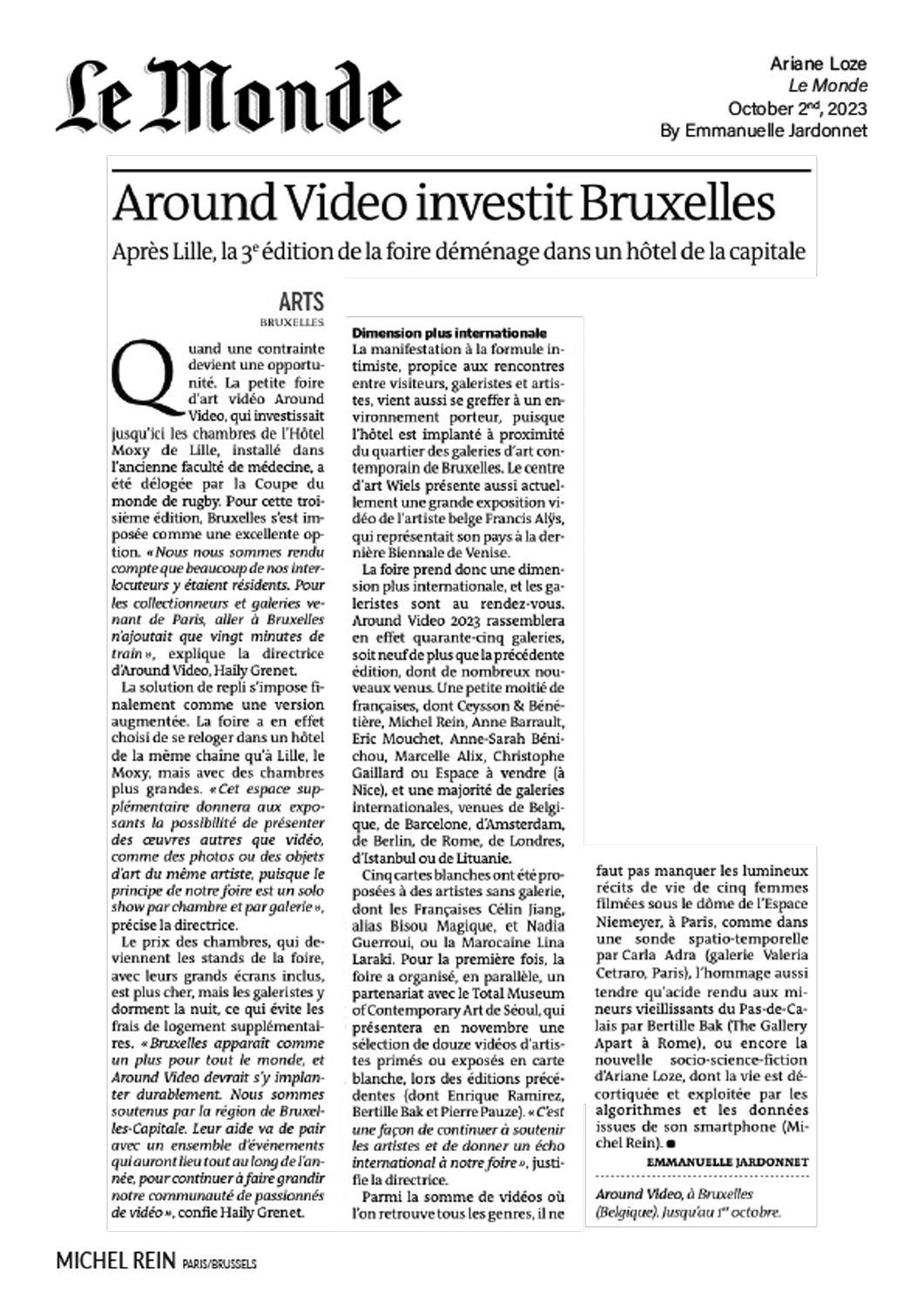 Around Video investit Bruxelles - Le Monde