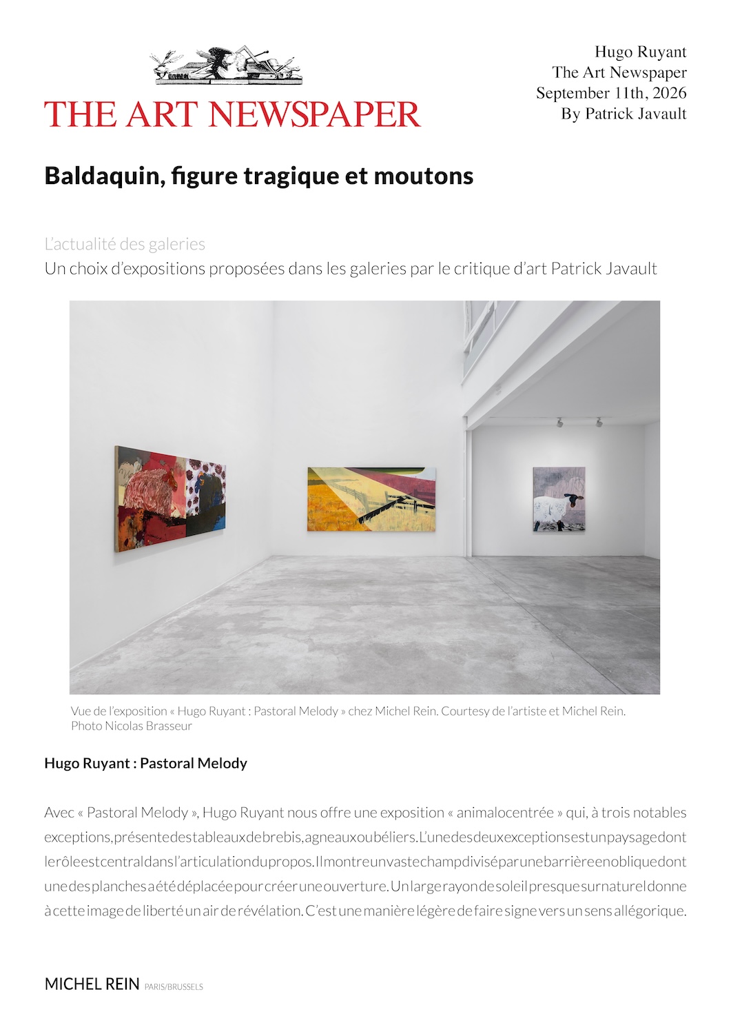 Baldaquin, figure tragique et moutons - The Art Newspaper