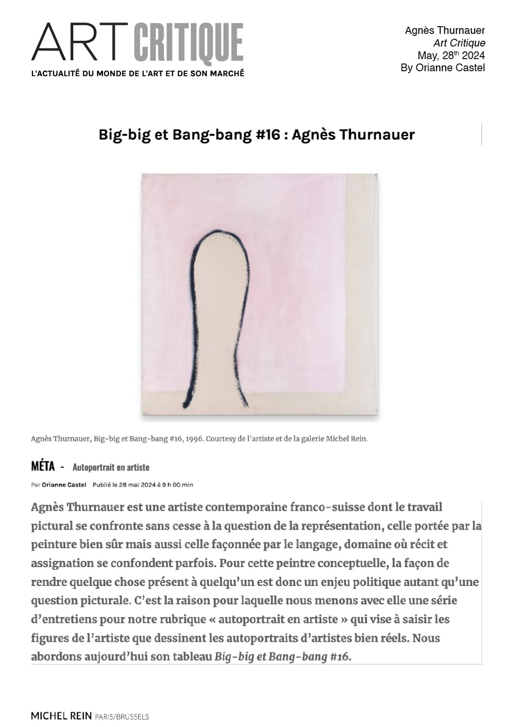 Big-big et Bang-bang #16 : Agns Thurnauer - Art Critique