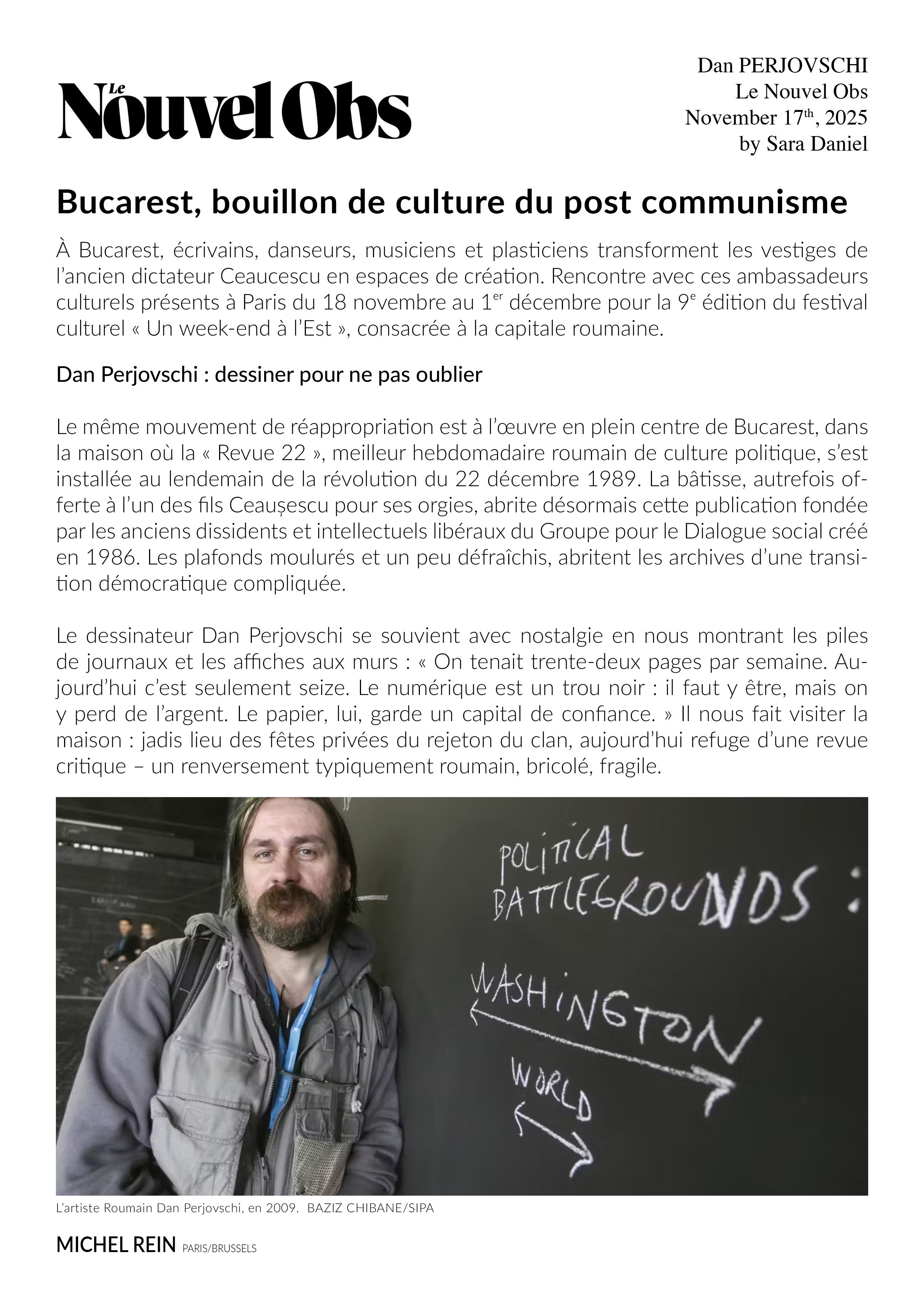 Bucarest, bouillon de culture du post communisme - Le Nouvel Obs