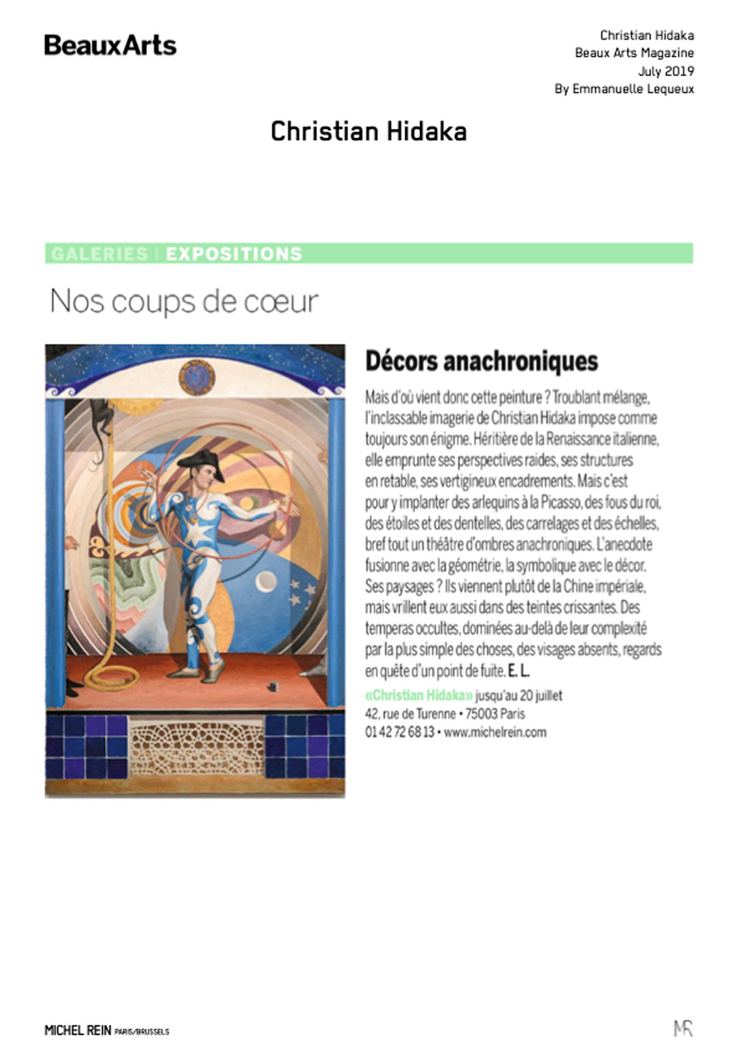 Décors anachroniques - Beaux Arts Magazine