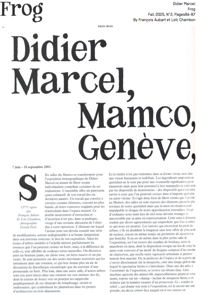Didier Marcel, Mamco, Genve - Frog
