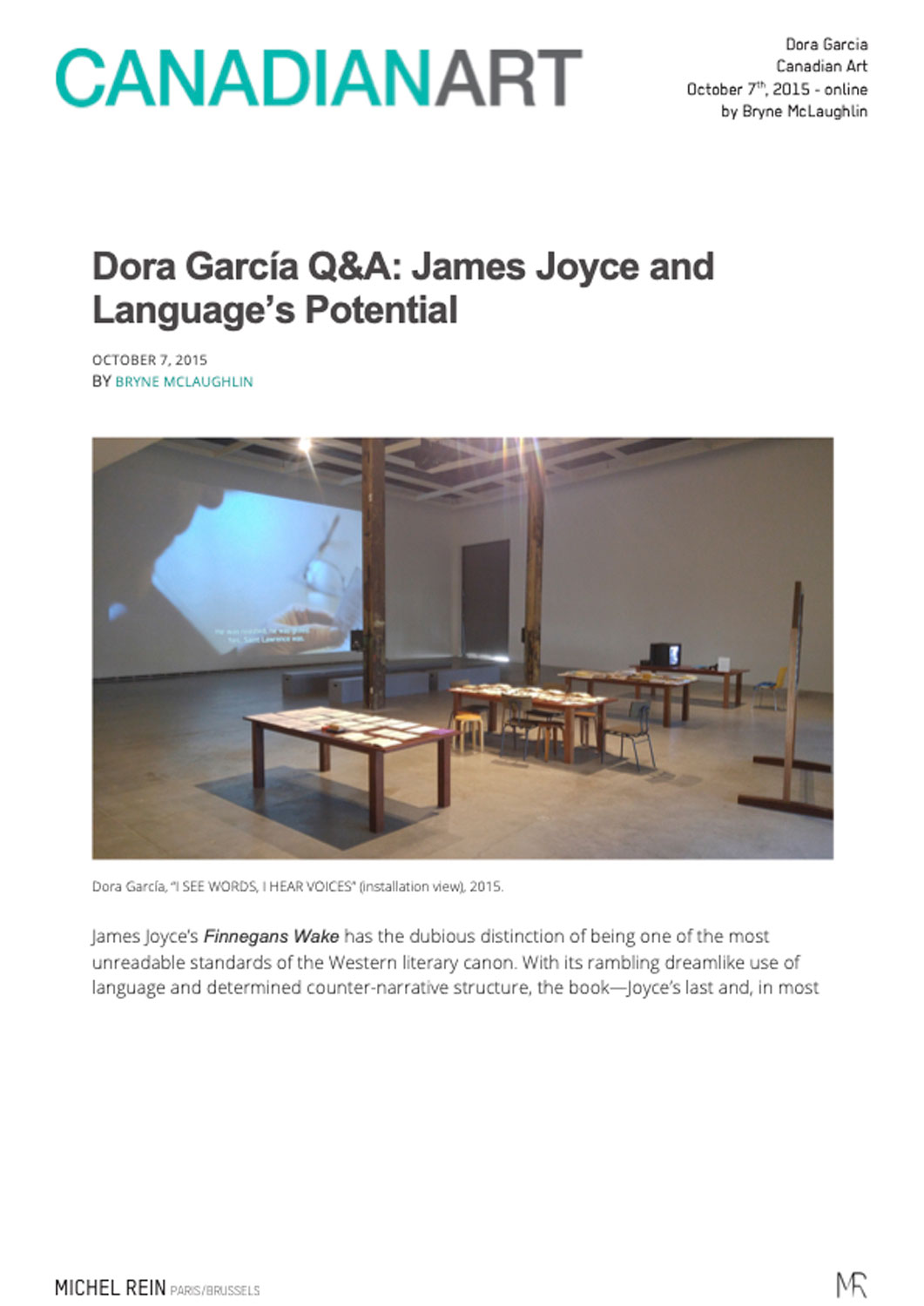Dora Garcia Q&A - Canadian Art