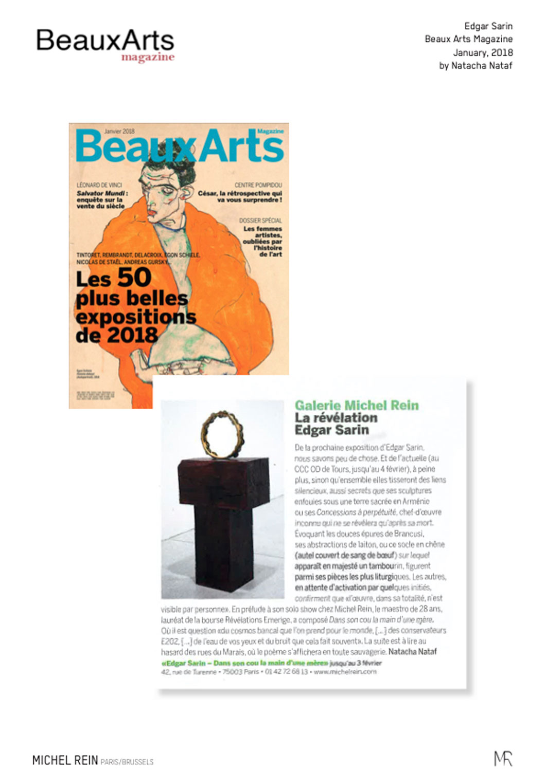 Edgar Sarin - Beaux Arts Magazine