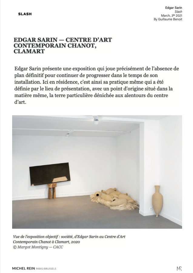 Edgar Sarin - Centre d'art Contemporain Chanot, Clamart - SLASH