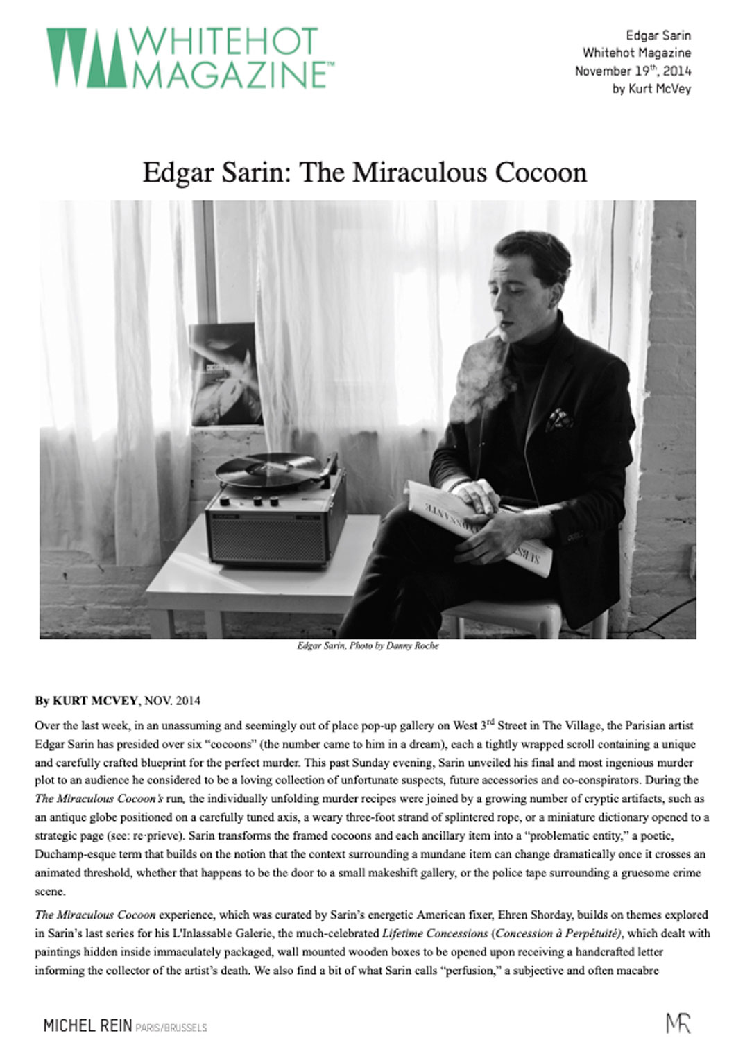 Edgar Sarin - Whitehot Magazine