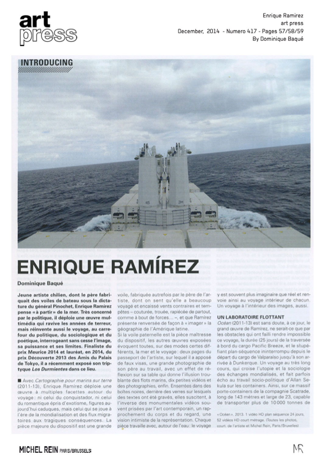 Enrique Ramrez - Art press