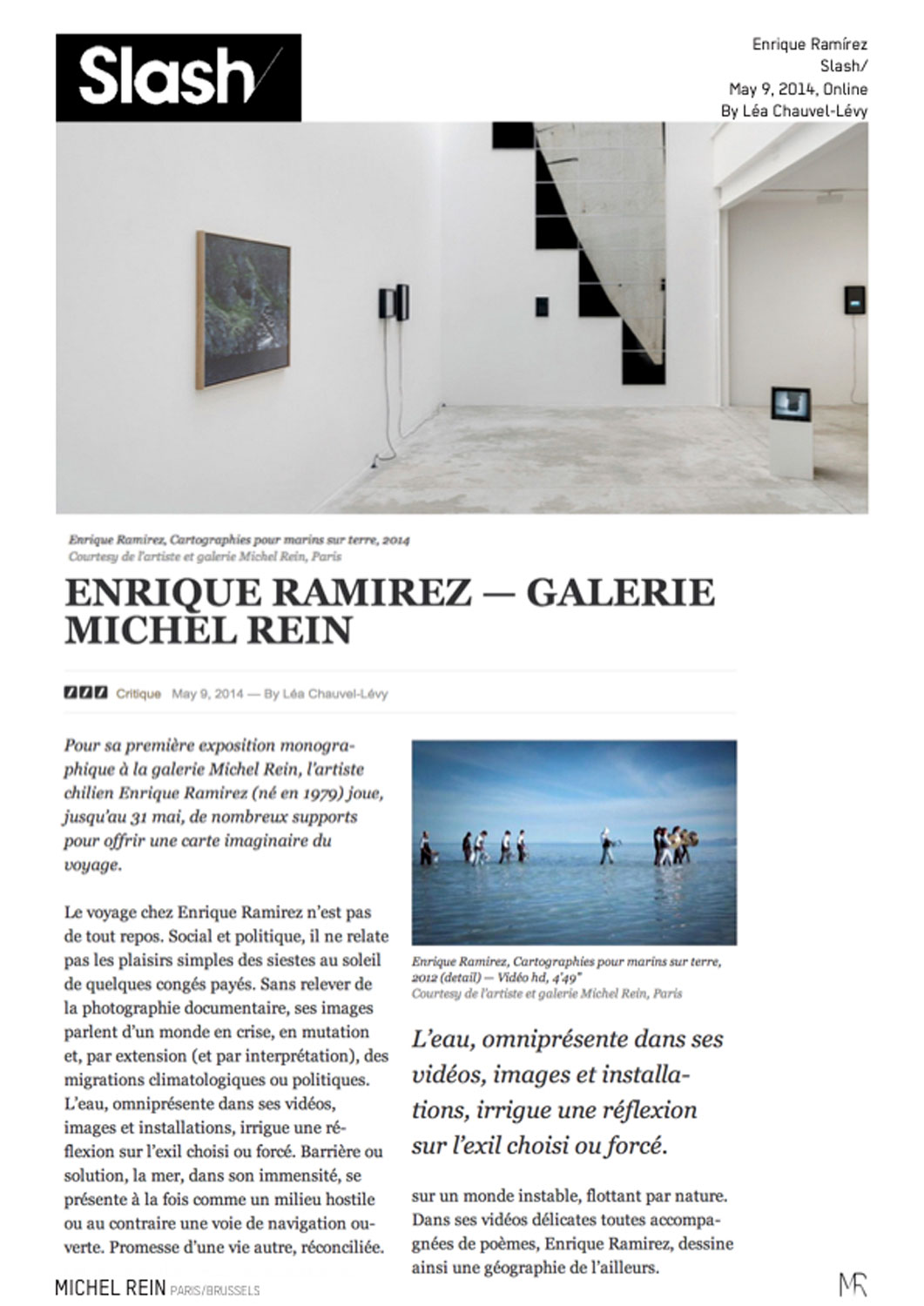 Enrique Ramrez - Galerie Michel Rein - Slash/