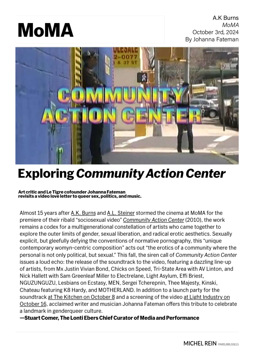 Exploring Community Action Center - MoMA