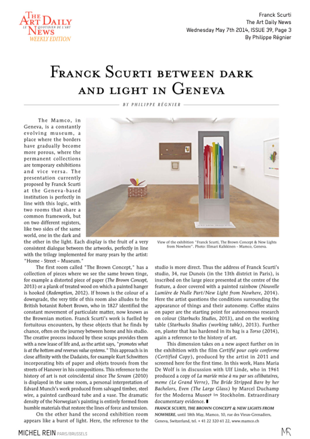 Franck Scurti between dark and light in Geneva - Daily Art News