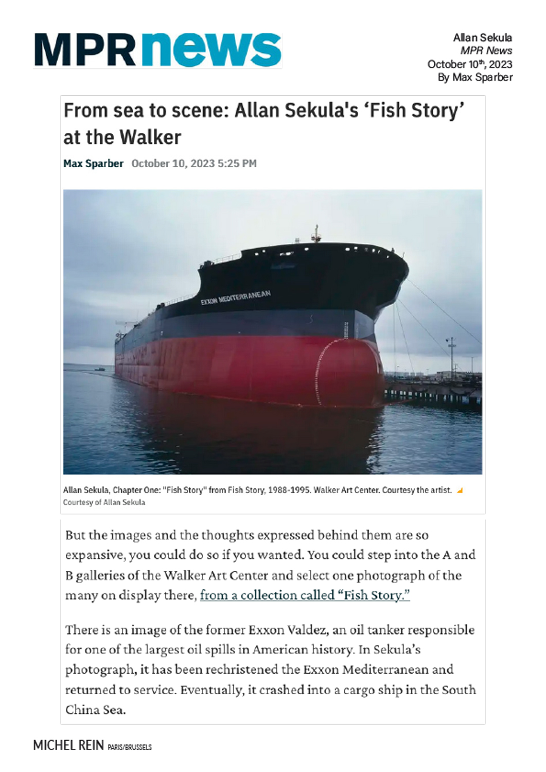 From sea to scene: Allan Sekula's 'Fish Story' at the Walker - MPR News