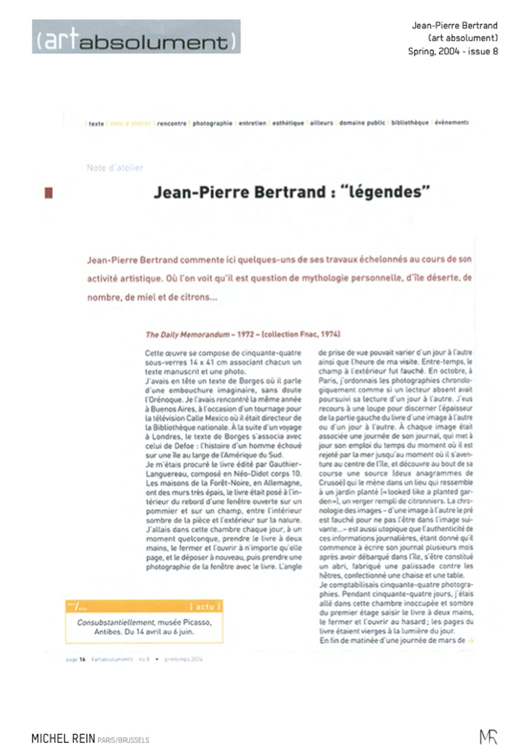 Jean-Pierre Bertrand - Légendes - Art Absolument