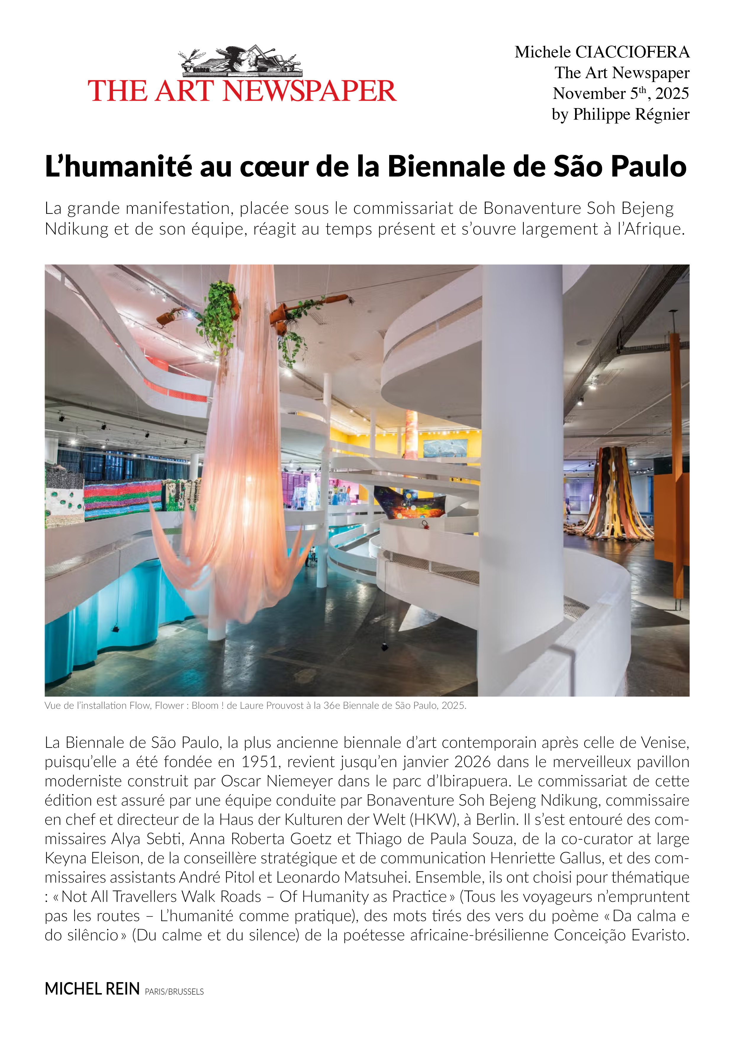L'humanit au cur de la Biennale de So Paulo - The Art Newspaper