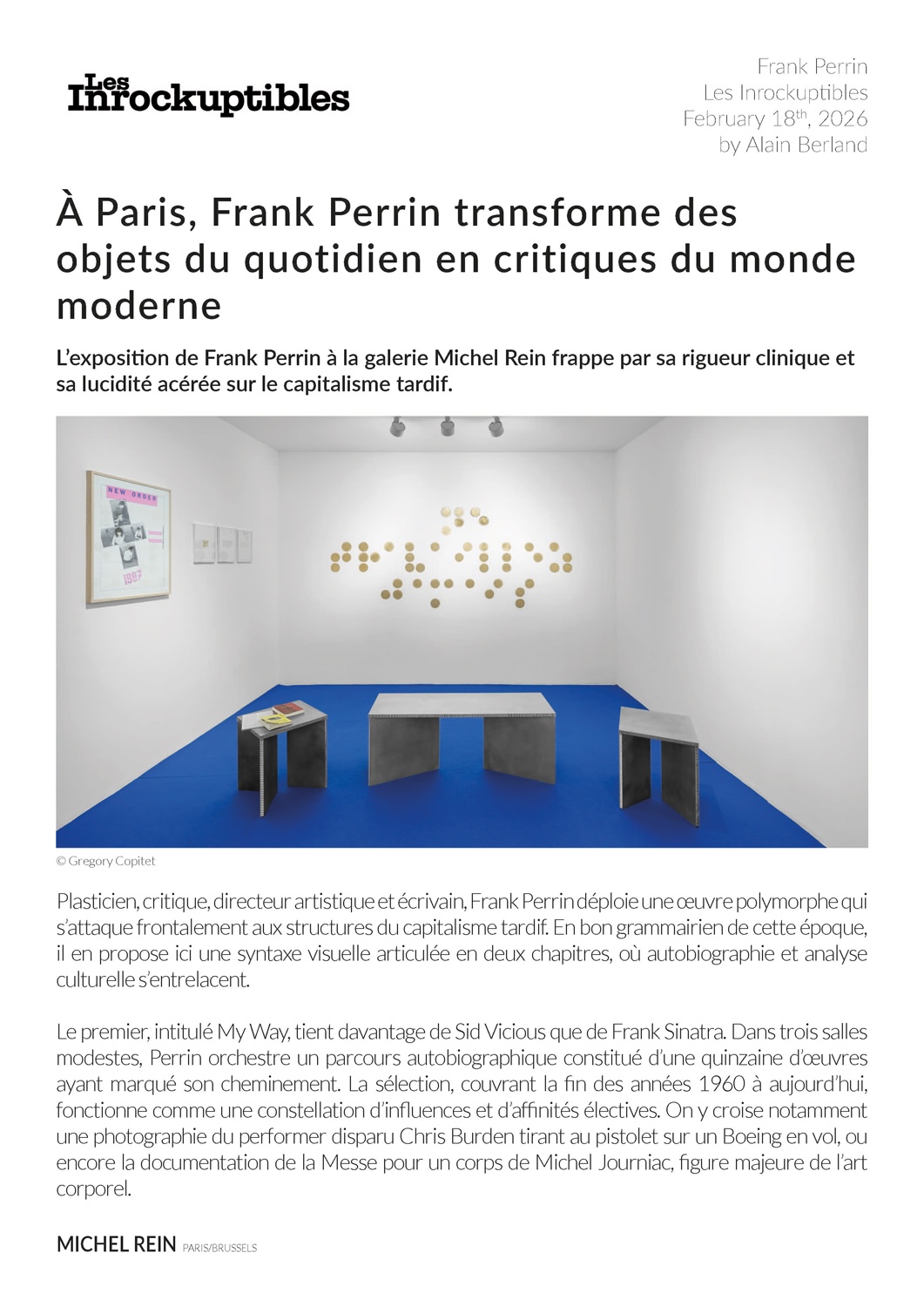 � Paris, Frank Perrin transforme des objets du quotidien en critiques du monde moderne - Les Inrockuptibles