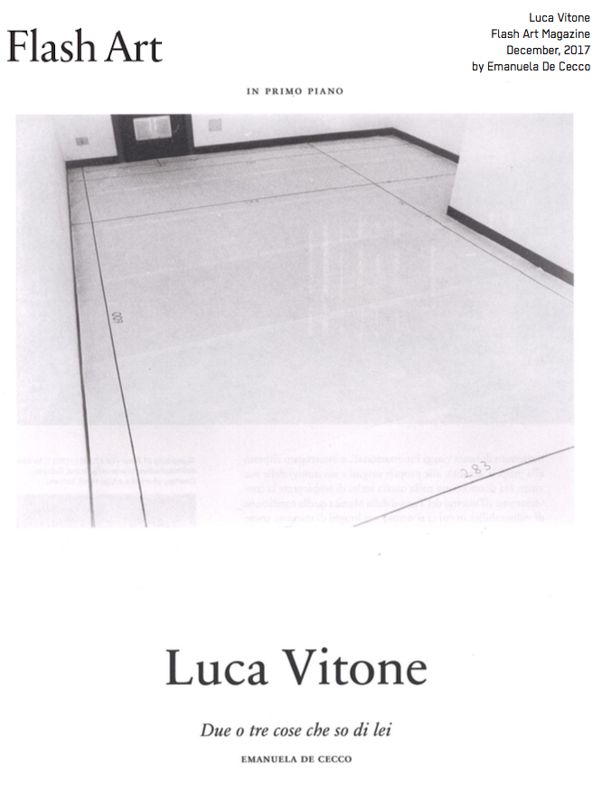 Luca Vitone - Flash Art Magazine