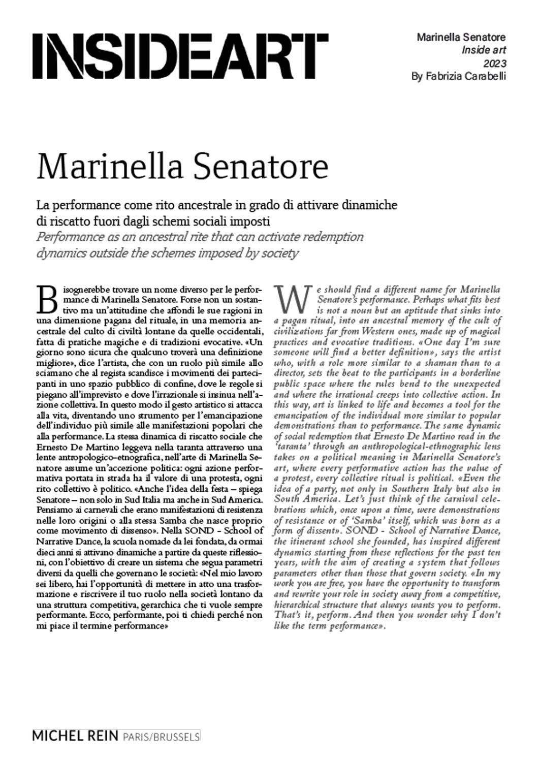 Marinella Senatore - Inside Art