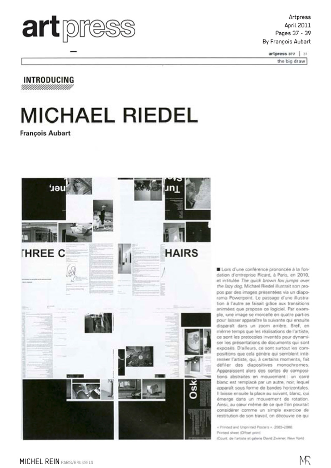 Michael Riedel - Artpress