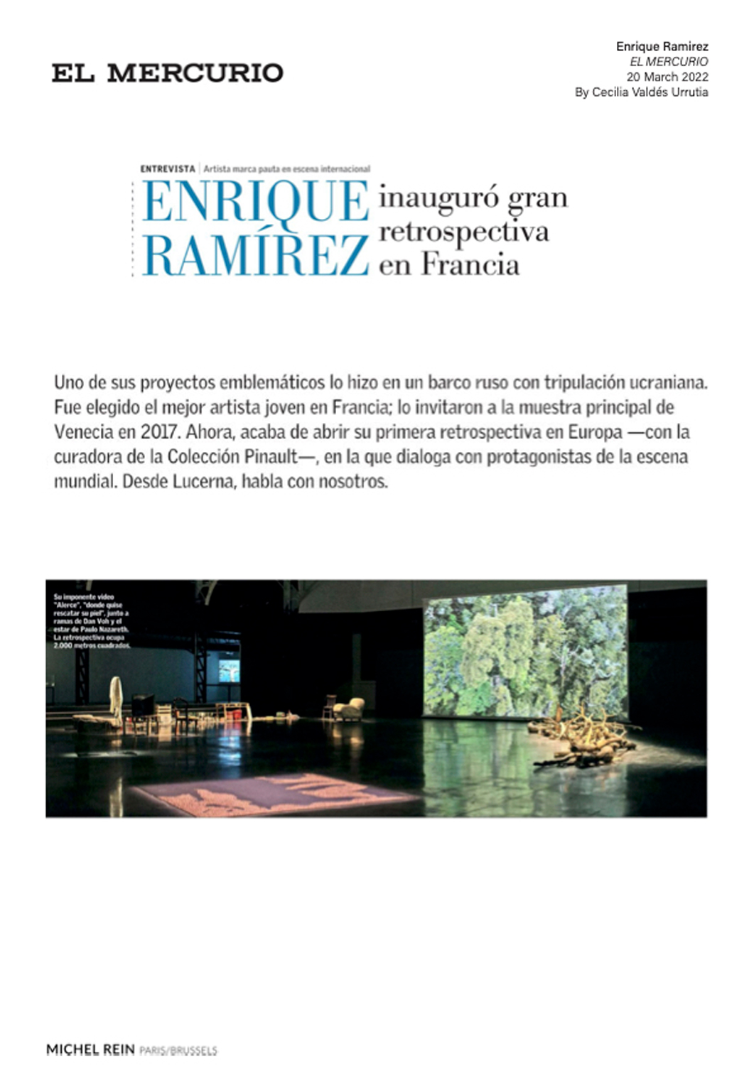 ENRIQUE RAMIREZ inauguró gran retrospectiva en Francia - EL MERCURIO