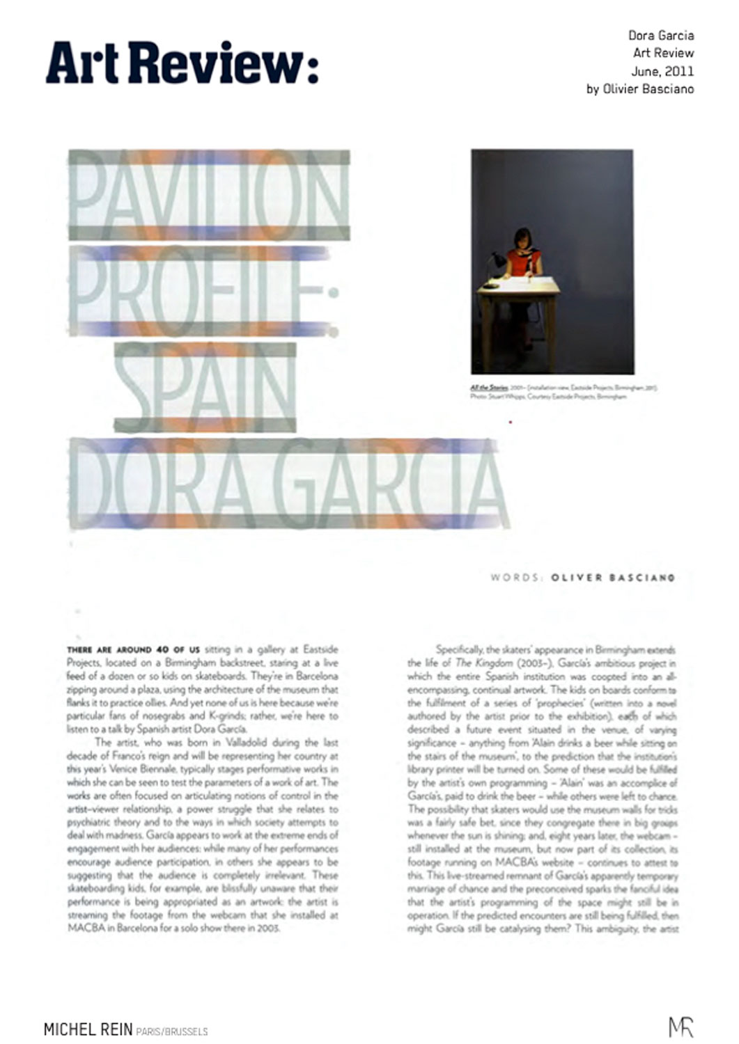 Pavilion profile : Spain, Dora Garcia - Art Review