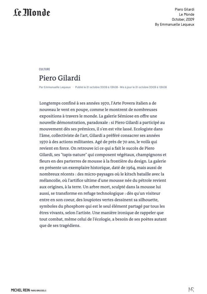 Piero Gilardi - Le Monde