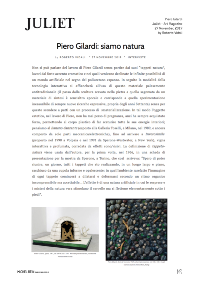 Piero Gilardi: siamo natura - Juliet - Art Magazine