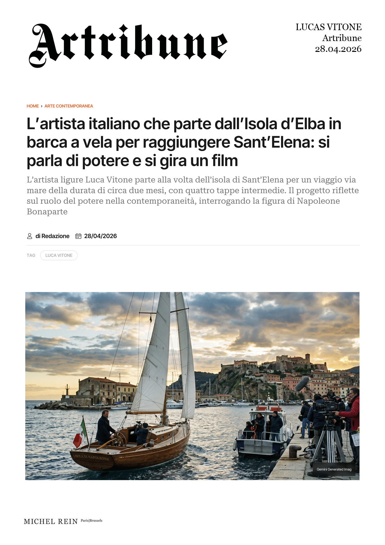  Pro Tempore: il viaggio via mare dell'artista Luca Vitone - Artribune
