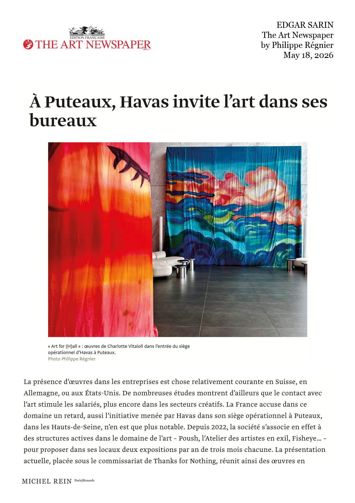  Puteaux, Havas invite l'art dans ses bureaux - The Art Newspaper