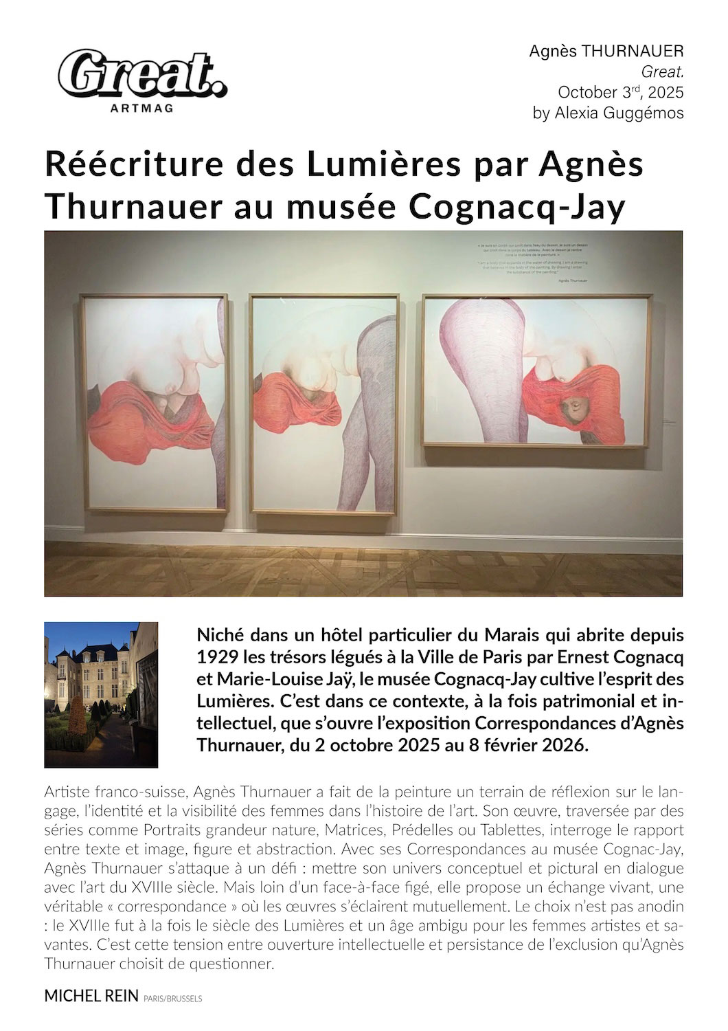 Rcriture des Lumires par Agns Thurnauer au muse Cognacq-Jay - Great.