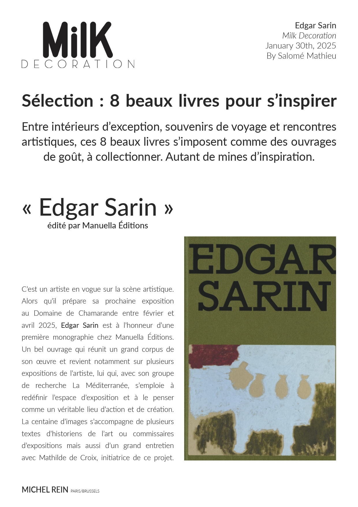 Slection : 8 beaux livres pour sinspirer - Milk Decoration