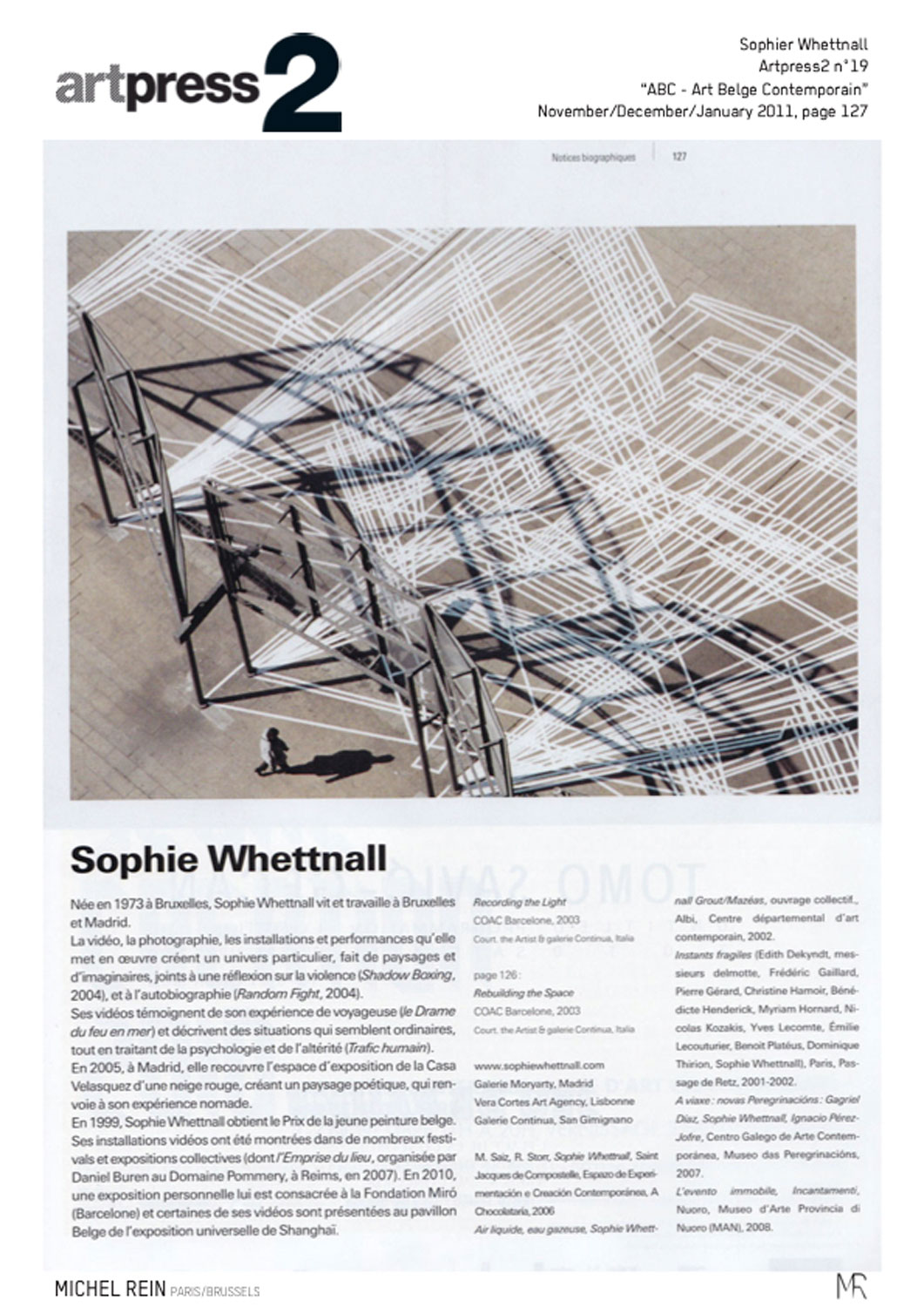 Sophie Whettnall - Artpress2