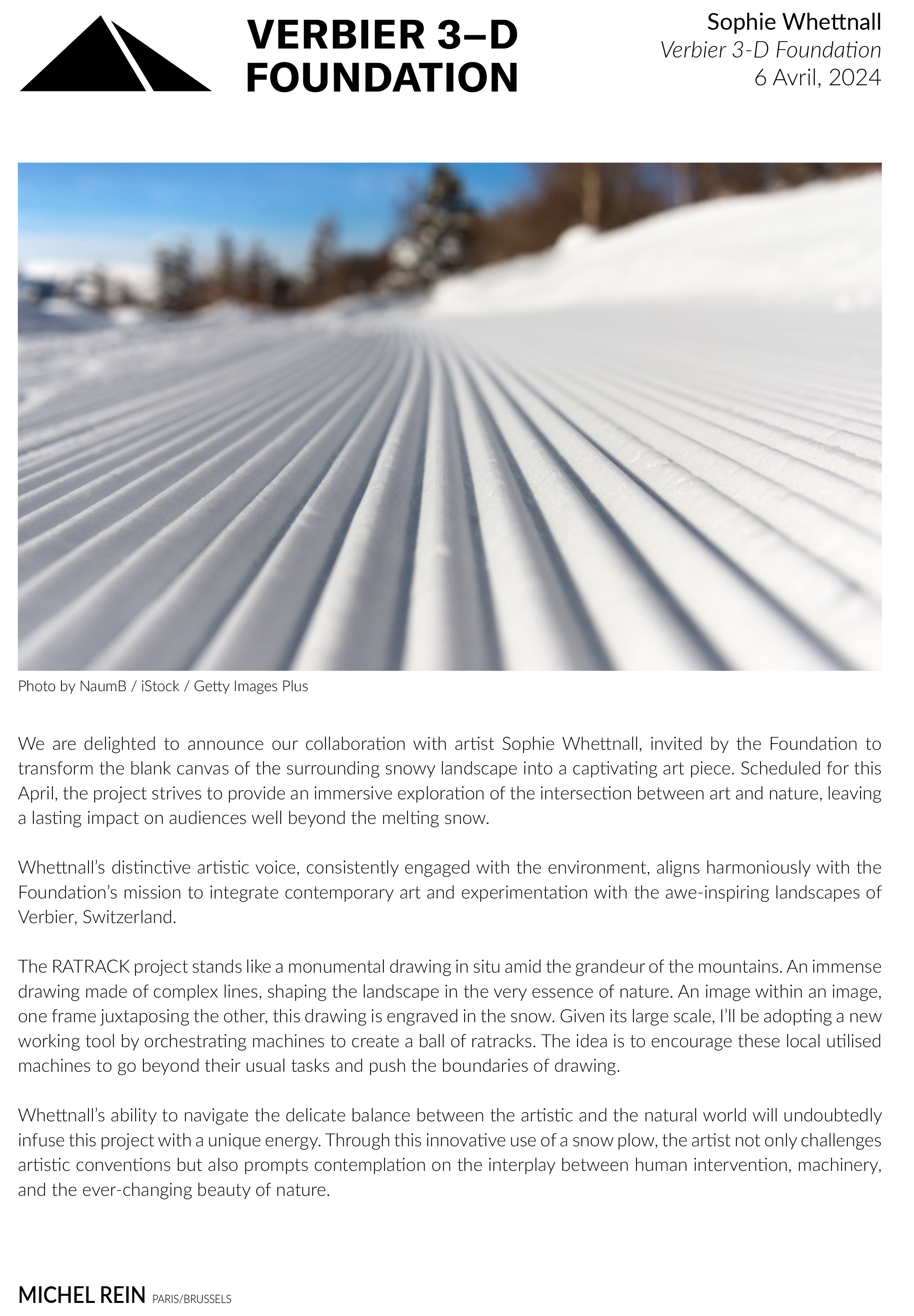 Sophie Whettnall, RATRACK - Verbier 3-D Foundation