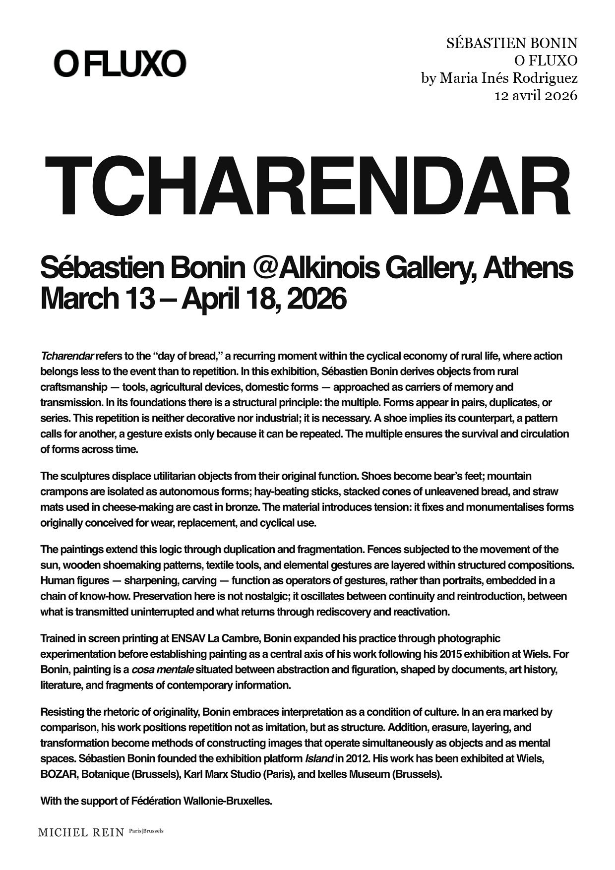 TCHARENDAR - O FLUXO