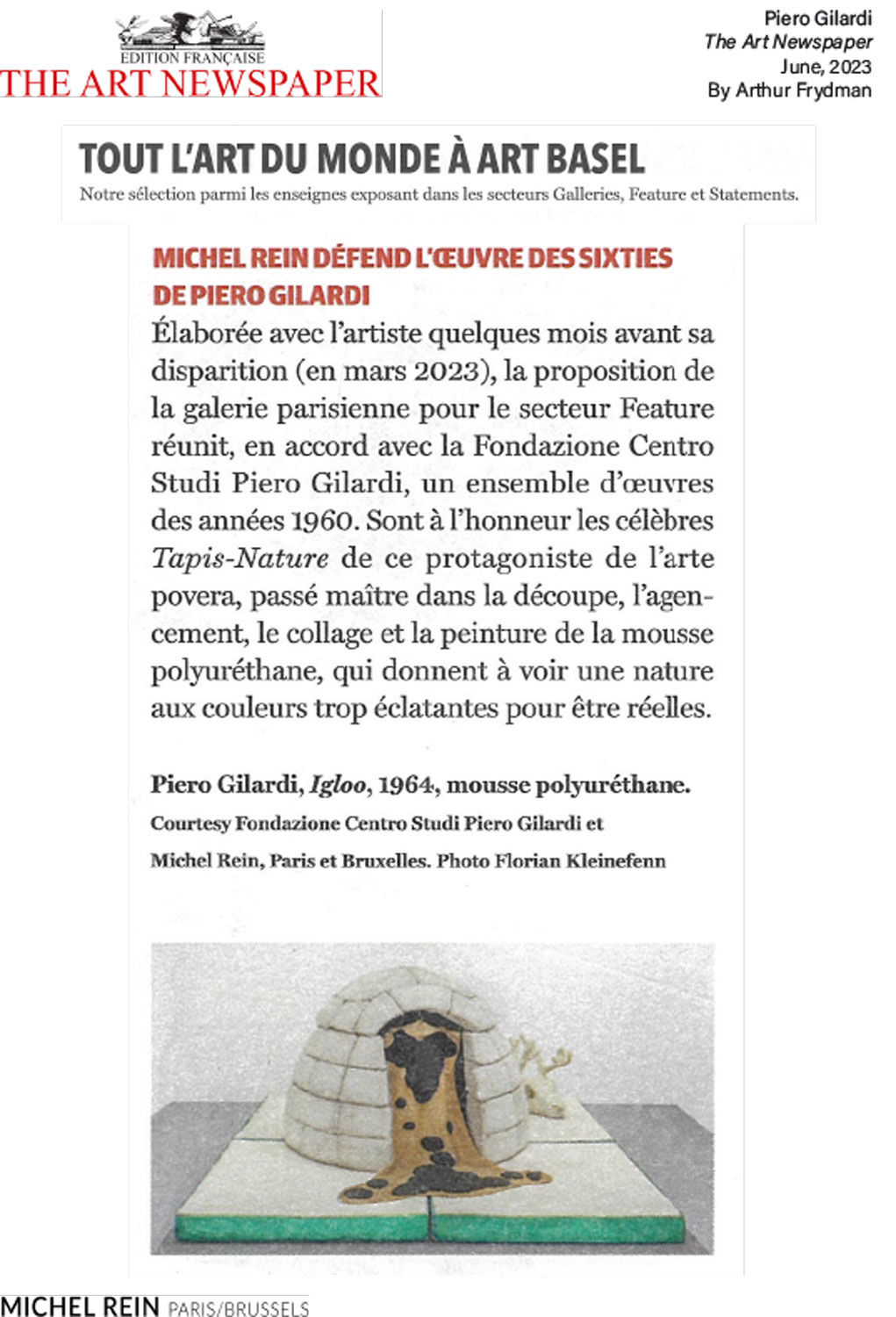 Tout l'art du Monde  Art Basel - The Art Newspaper
