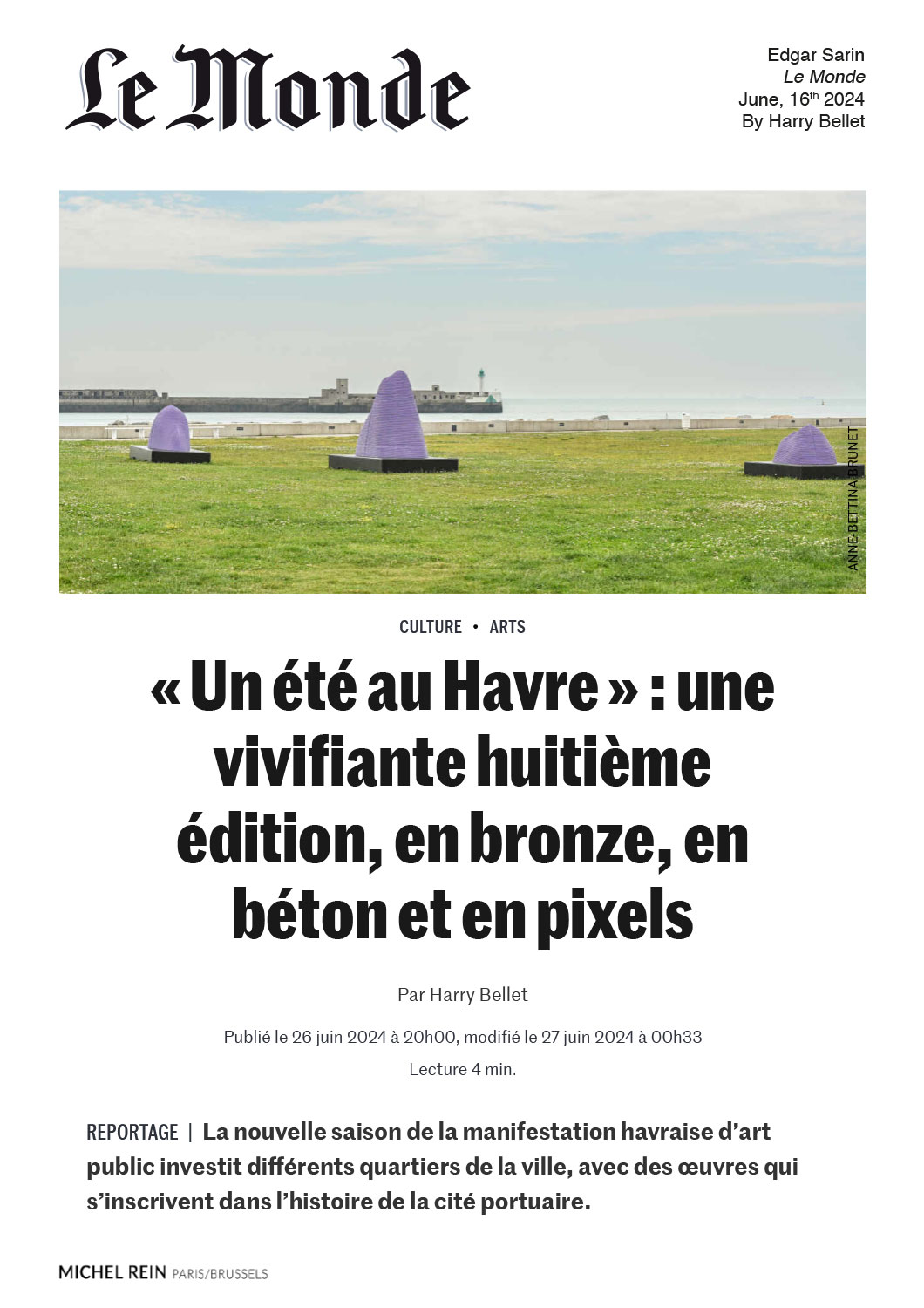  Un t au Havre  : une vivifiante huitime dition, en bronze, en bton et en pixels - Le Monde