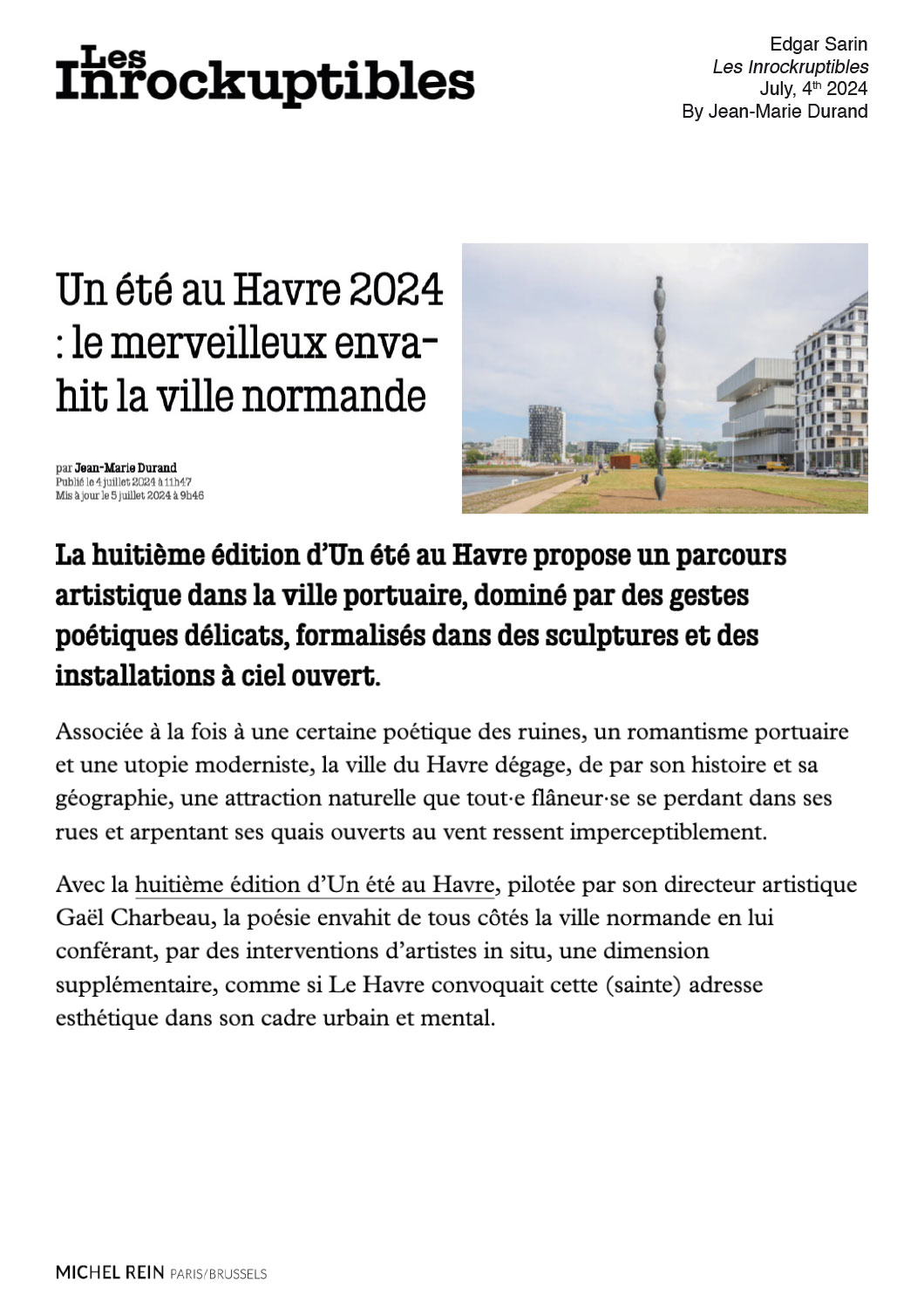 Un t au Havre 2024 : le merveilleux envahit la ville normande - Les Inrockruptibles