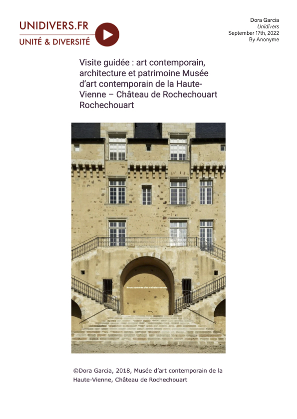 Visite guidee : art contemporain, architecture et patrimoine - Unidivers