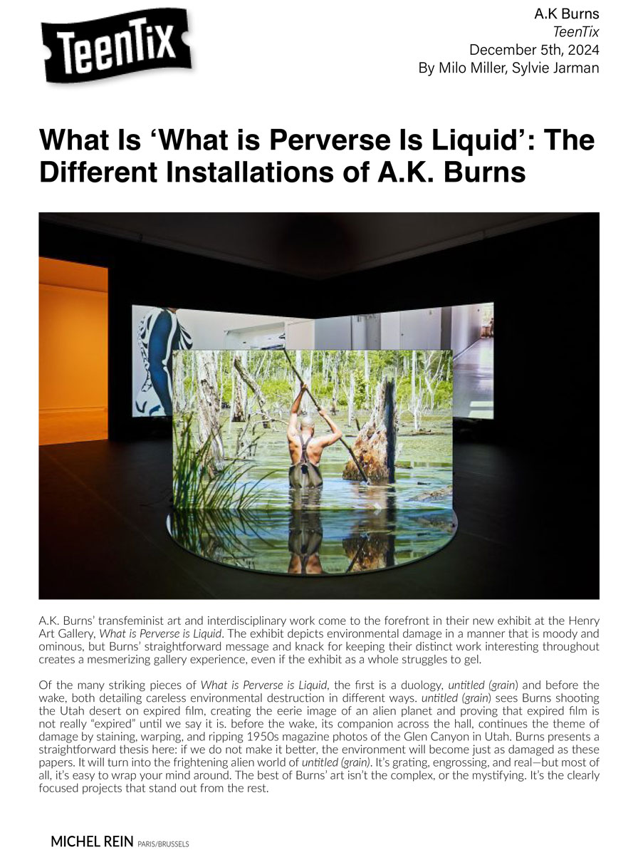 What Is ‘What is Perverse Is Liquid': The Different Installations of A.K. Burns - TeebTix